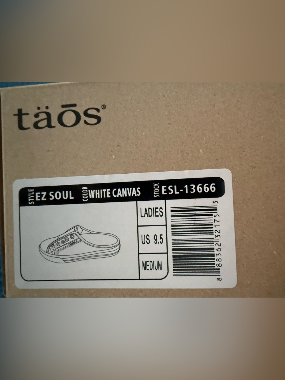 Taos Footwear White Canvas Slip-On Mule EZ Soul